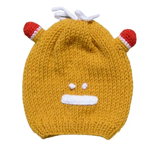 Kids Beanie Hat, Kids Winter Hand-Knitted Wool Frog Animal Theme Hat