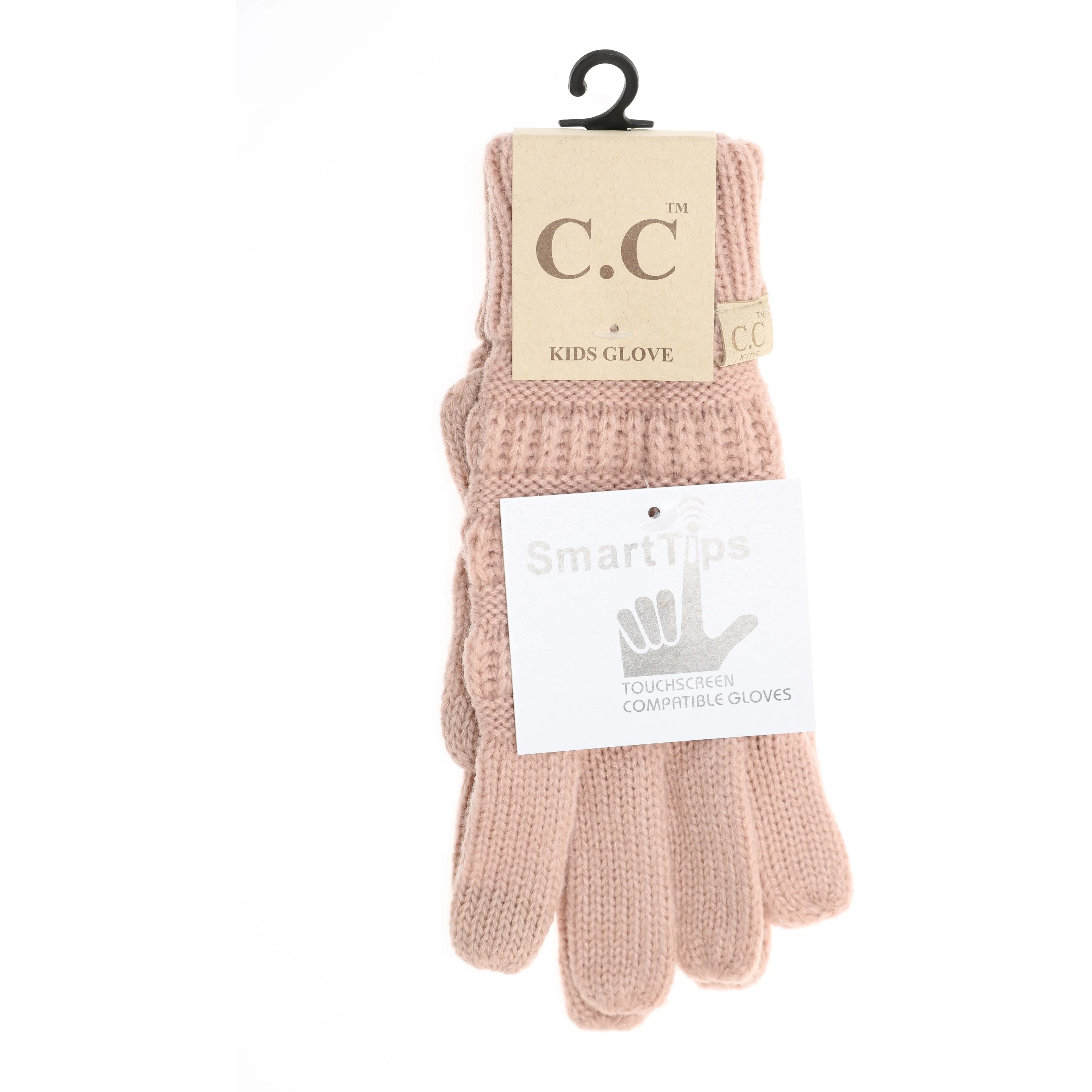 Kid's Solid Cable Knit Gloves