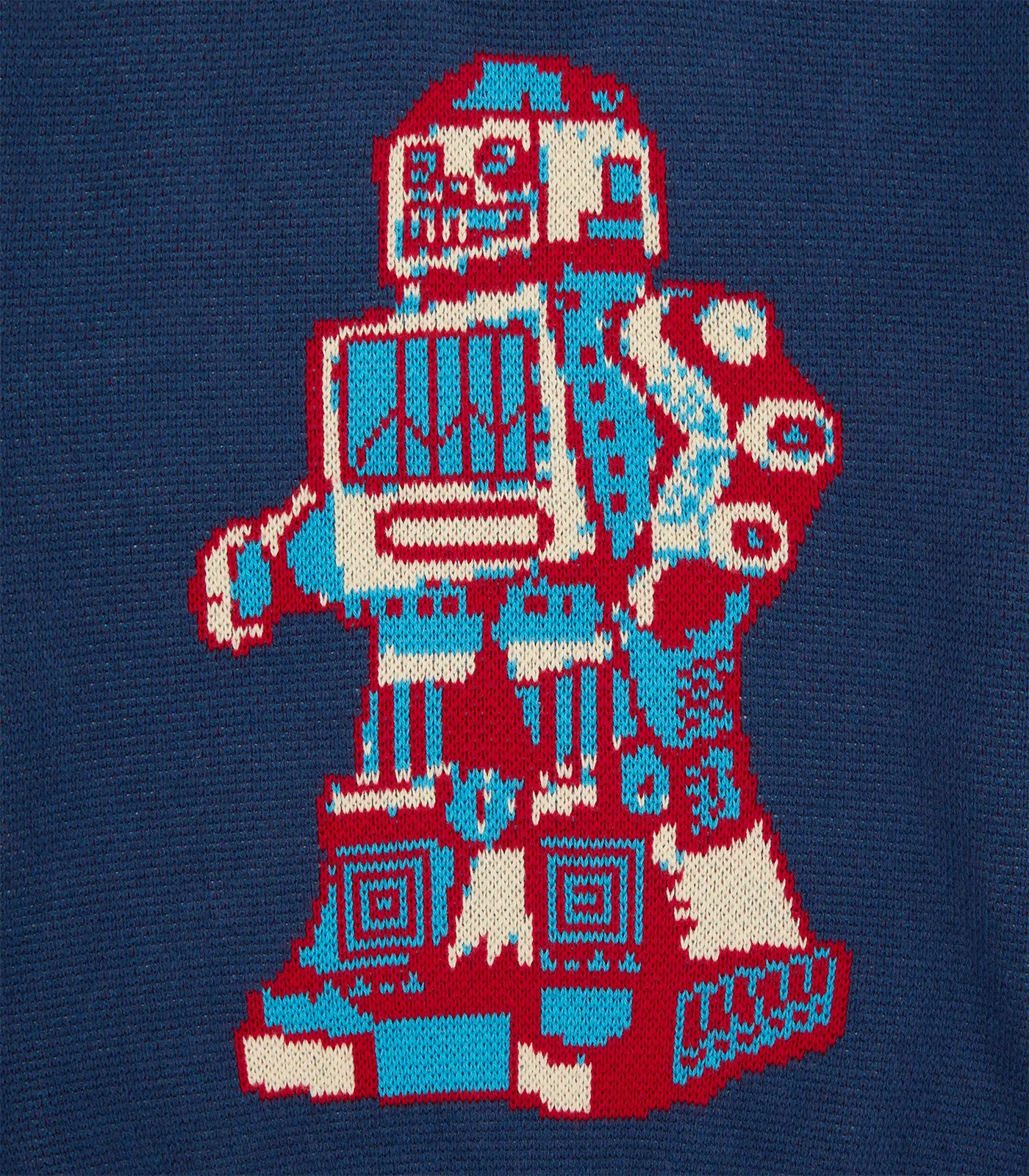 KIDS WALKING ROBOT KNITTED JUMPER - NAVY