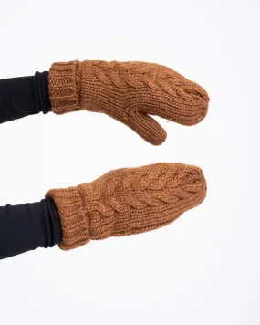 Knitted Mittens Elsy Mid Brown