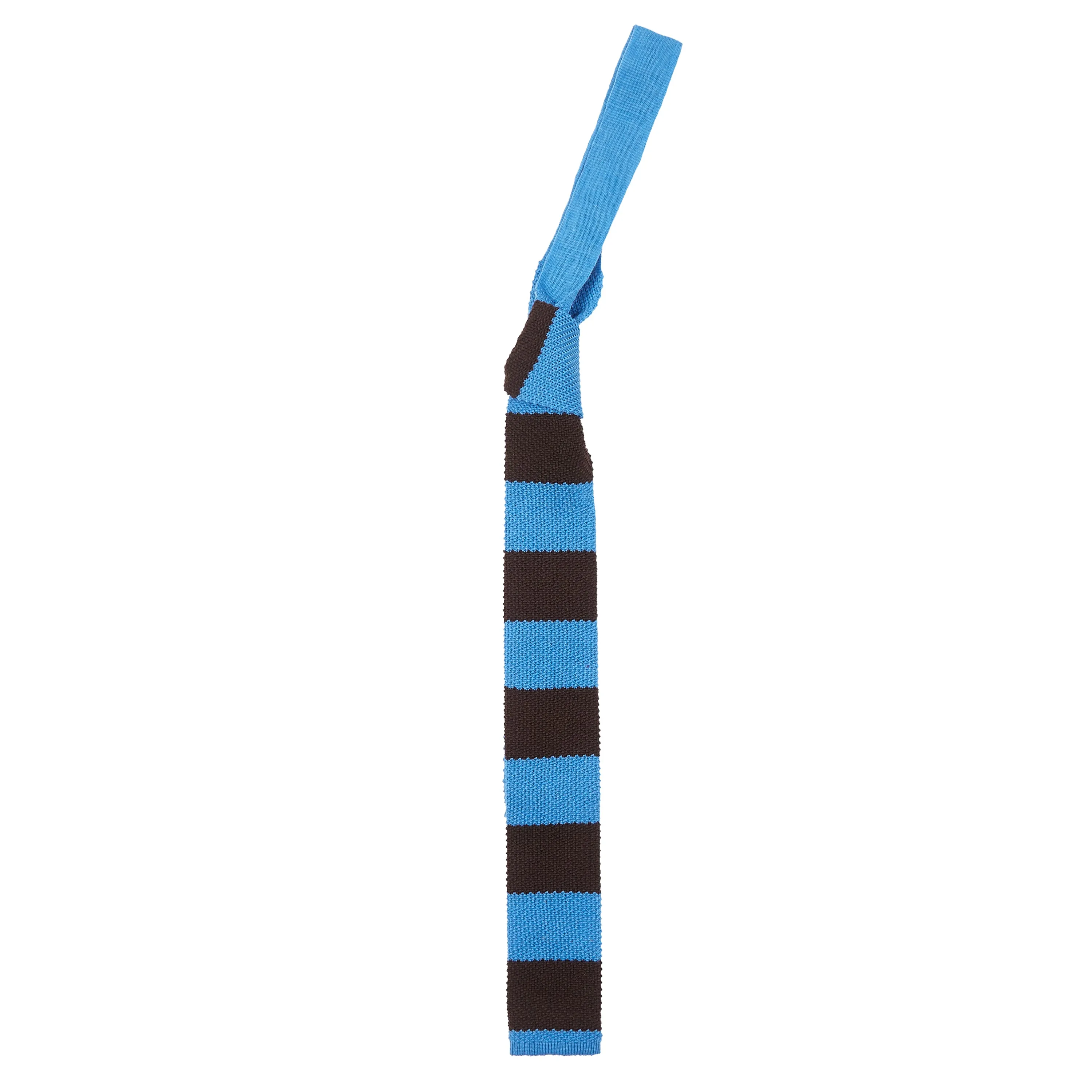 Knitted Tie - Blue & Brown