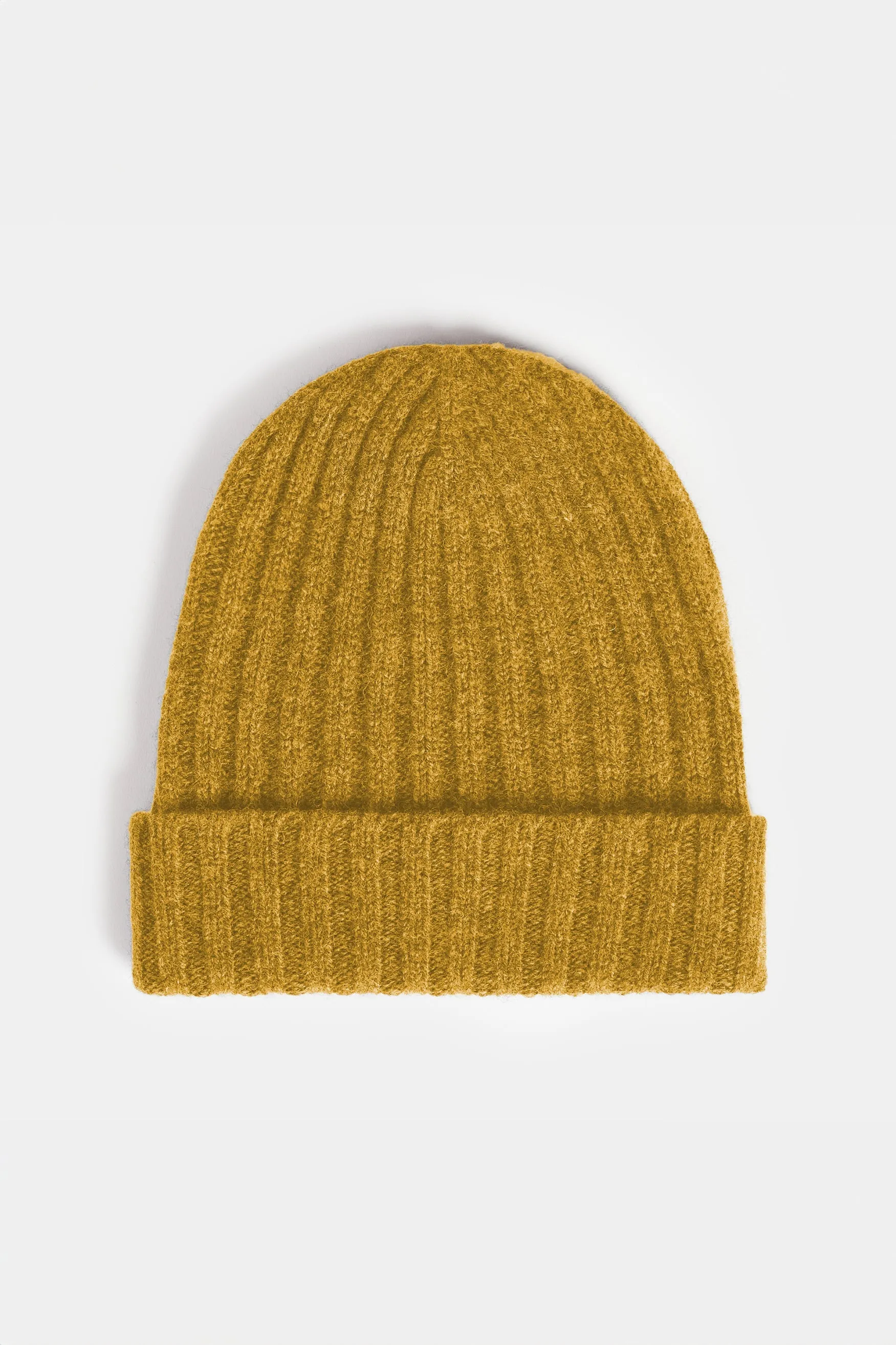 Lambswool Beanie Hat - Mustard