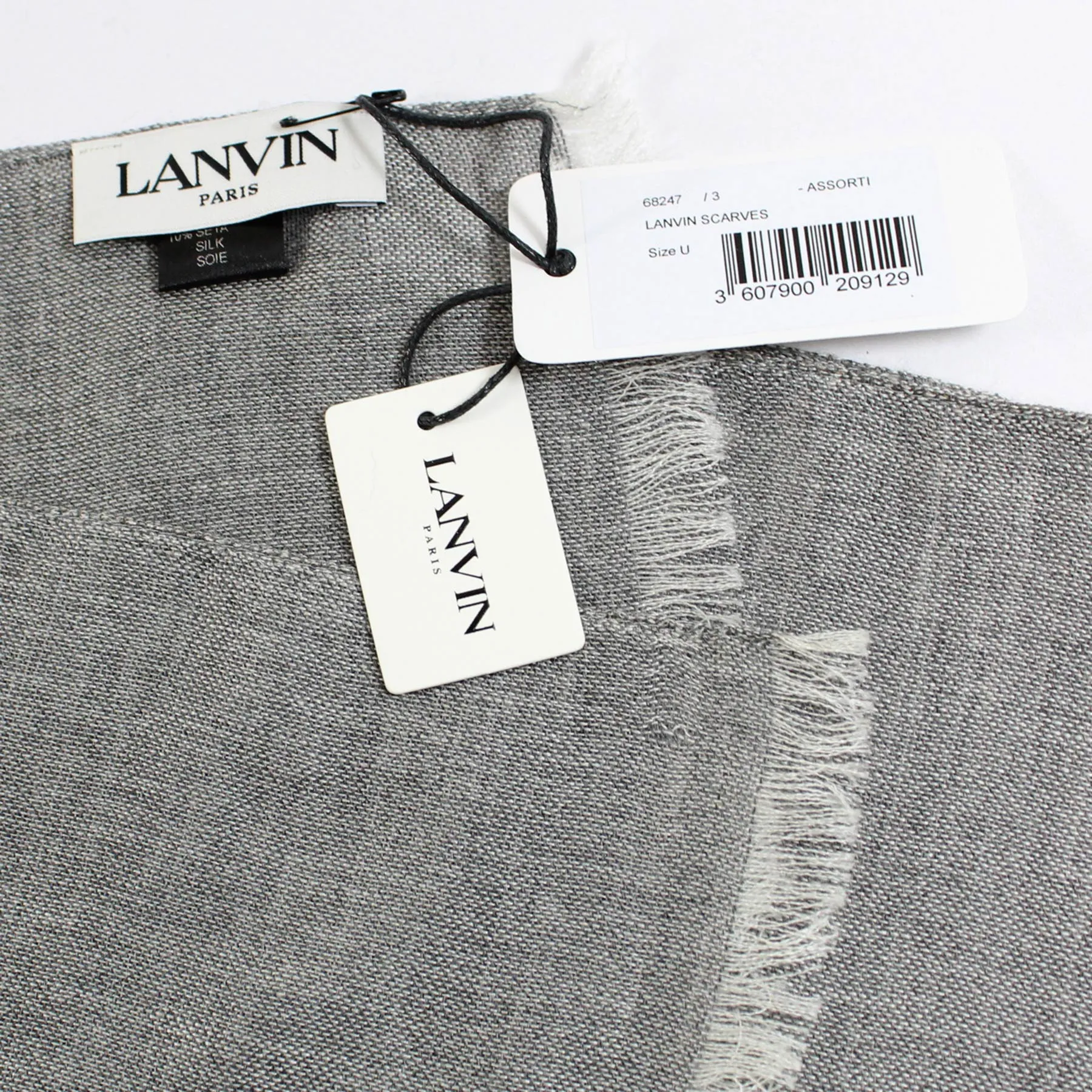 Lanvin Scarf Gray - Cashmere Silk Shawl - SALE