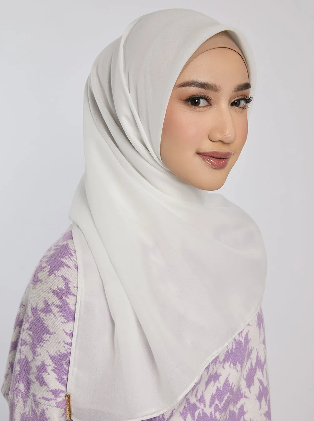 LIGHT VOILE SCARF PLAIN WHITE