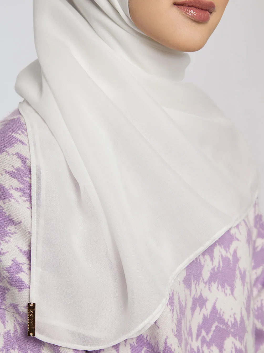 LIGHT VOILE SCARF PLAIN WHITE