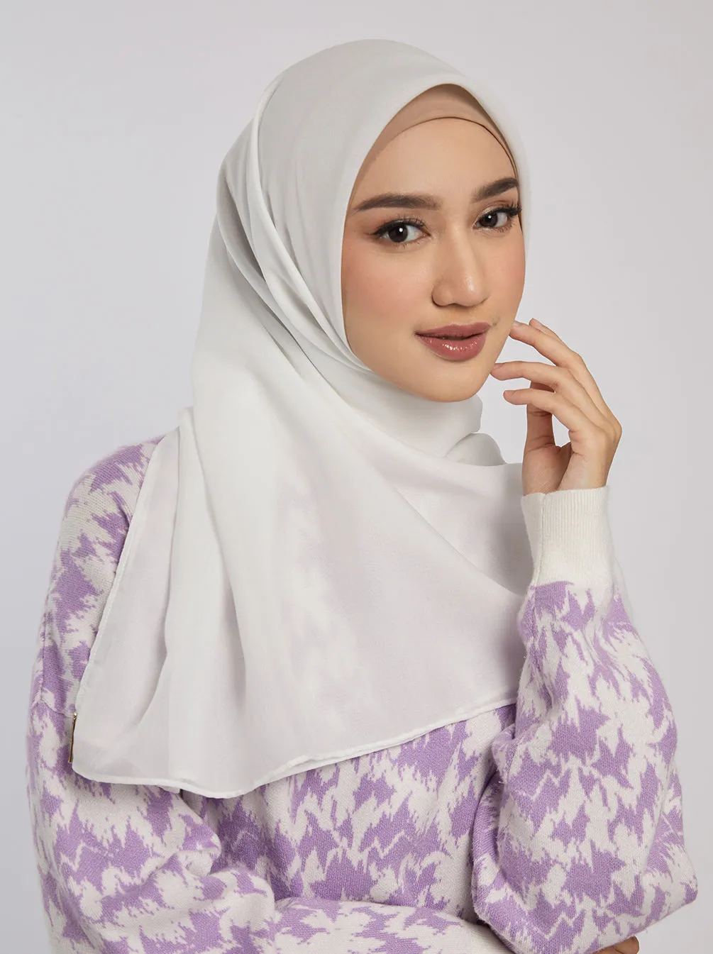 LIGHT VOILE SCARF PLAIN WHITE