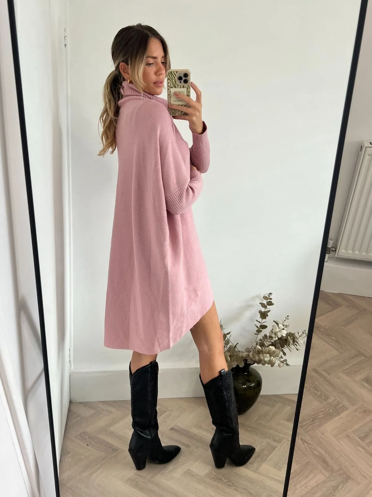 Longer Length Hope Knitted Jumper / Blush