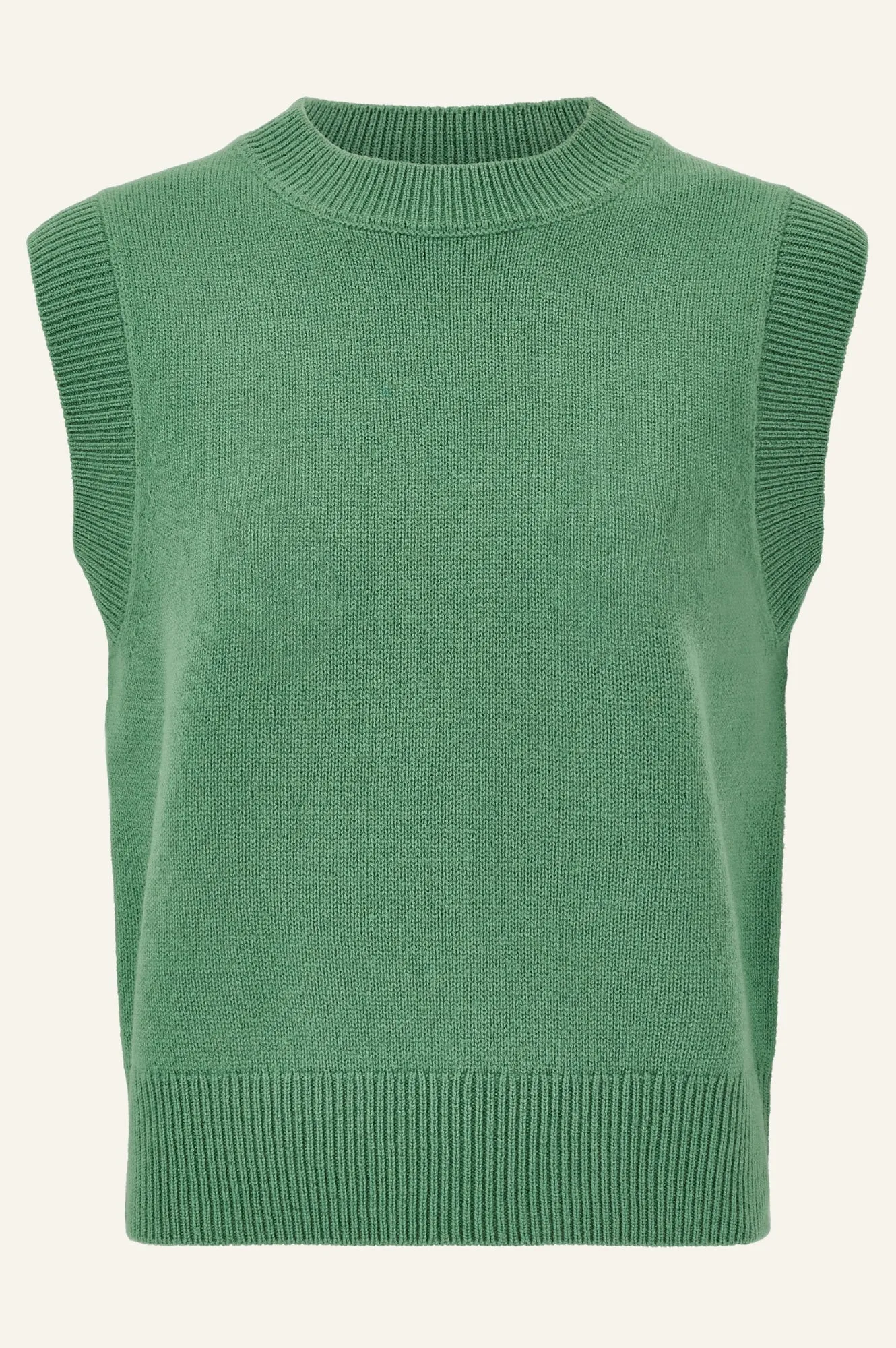 Merino Wool Knitted Short Tank | Green