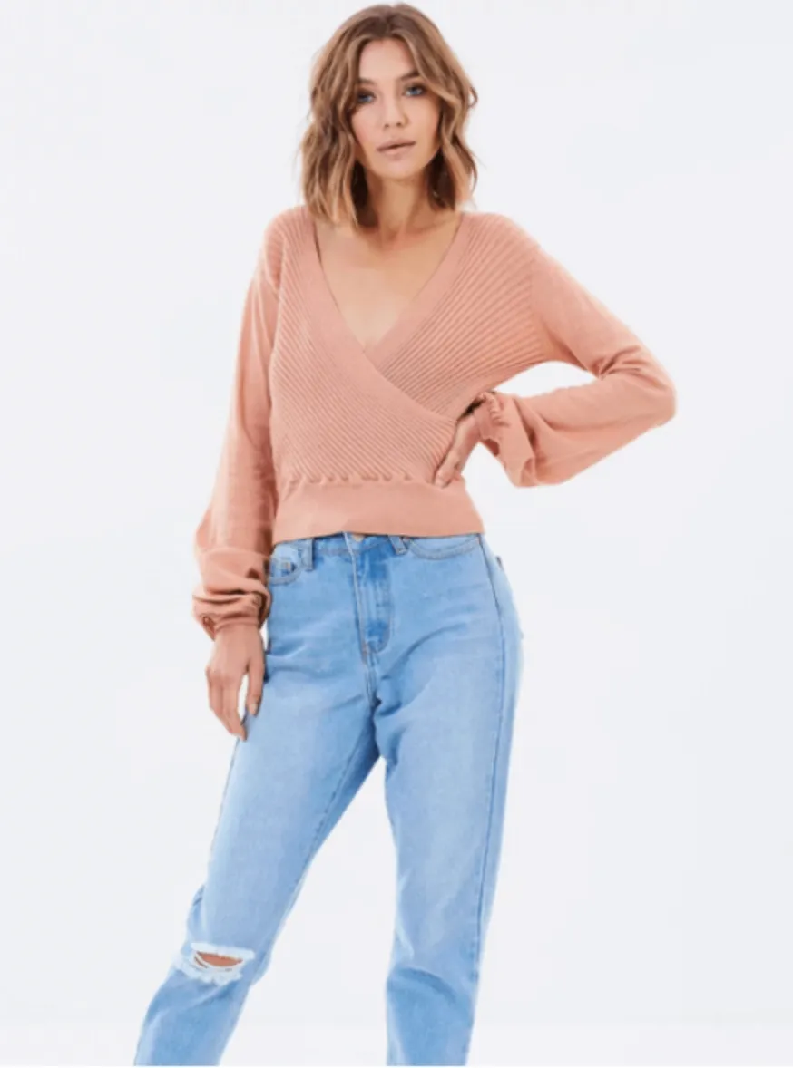 MINKPINK Laura Knitted Wrap Top