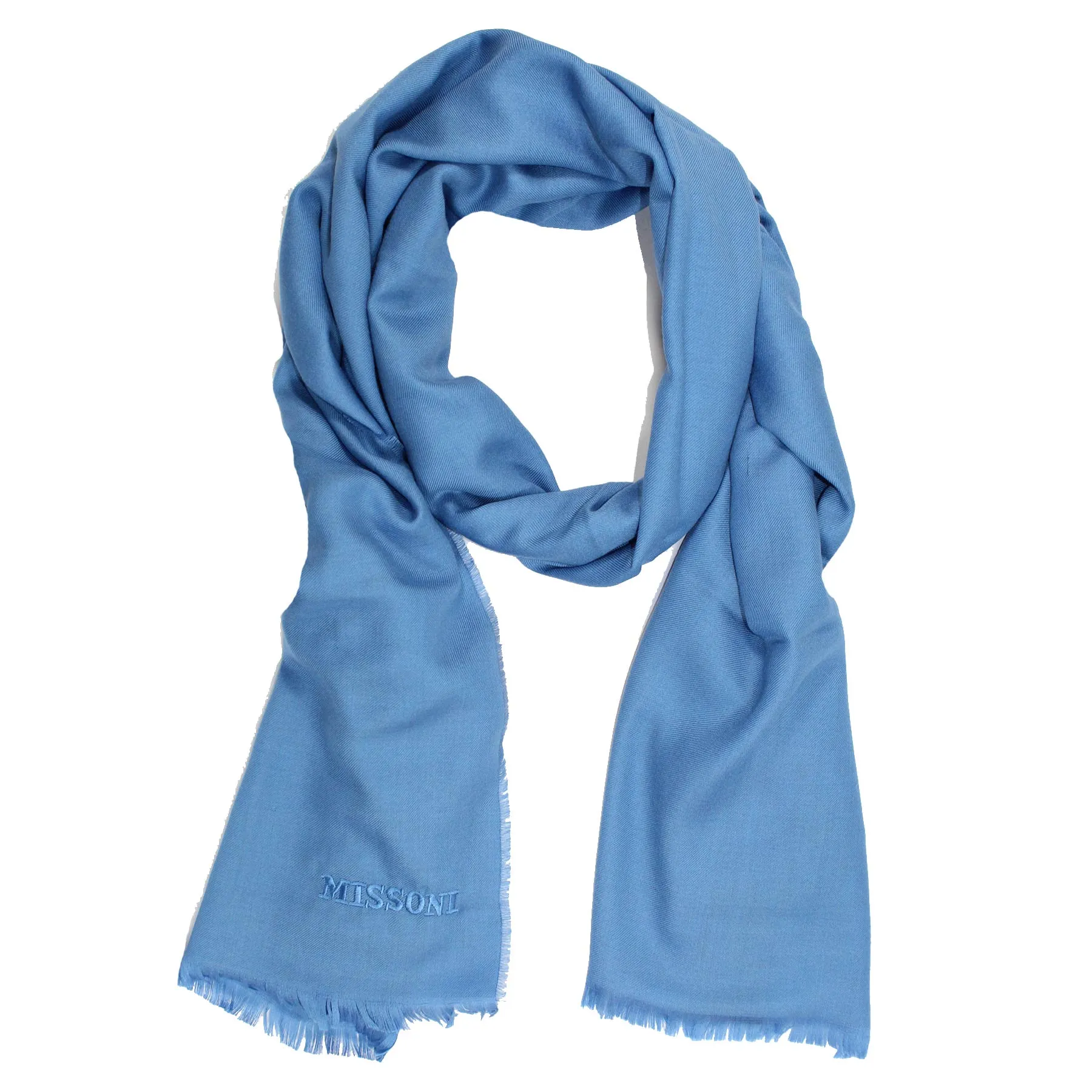 Missoni Scarf Blue Design - Cashmere Silk Designer Shawl SALE