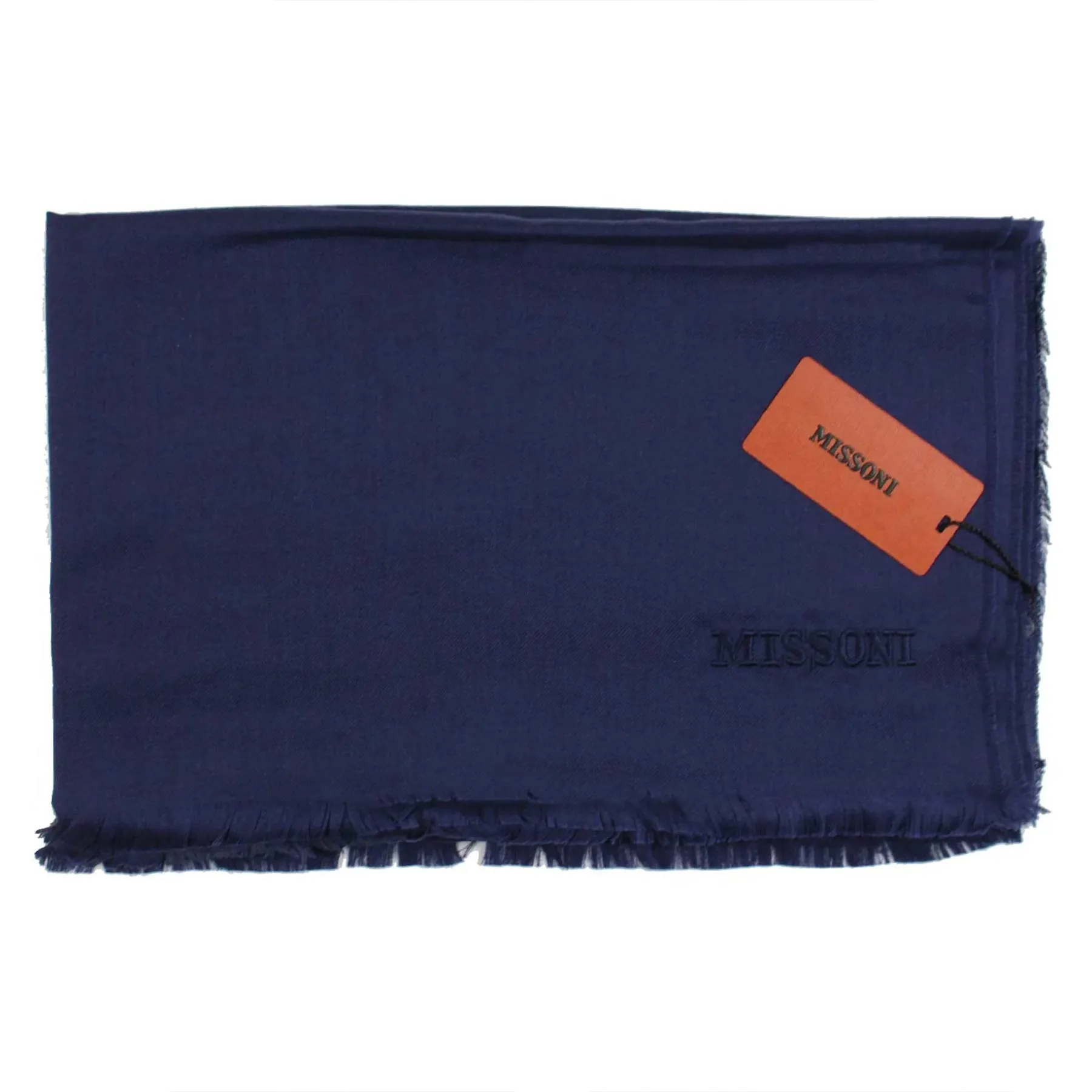 Missoni Scarf Dark Blue Design - Cashmere Silk Designer Shawl