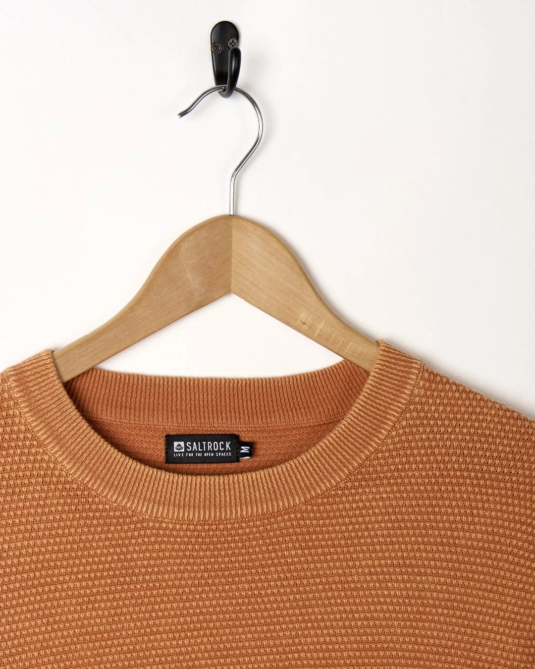 Moss - Mens Washed Knitted Crew - Orange