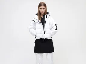 Naswa Puffer Cropped - White