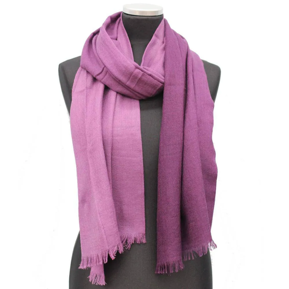 Ombre Cashmere Blend Scarf - Deep Plum