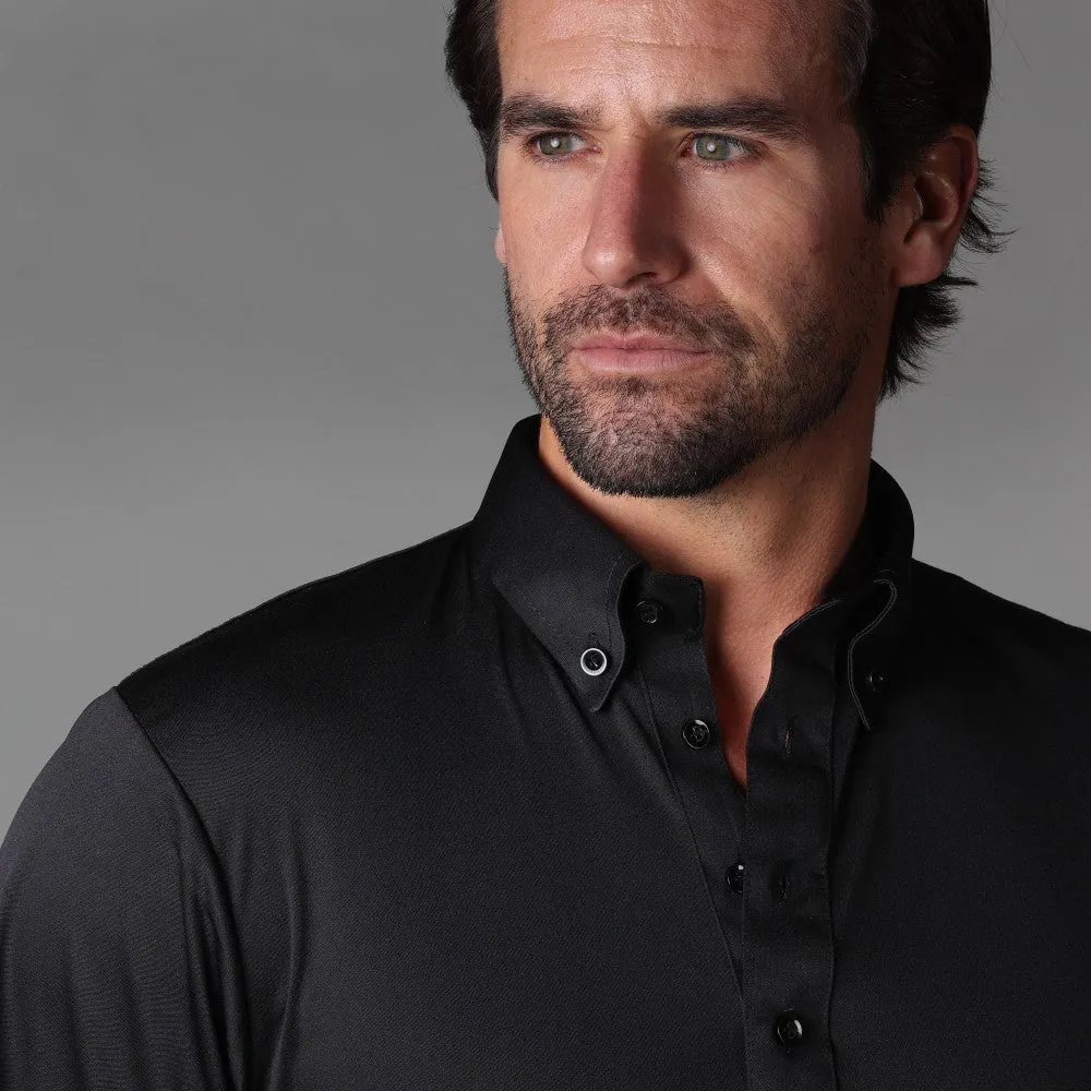 Oxford Button Down Collar Polo Black