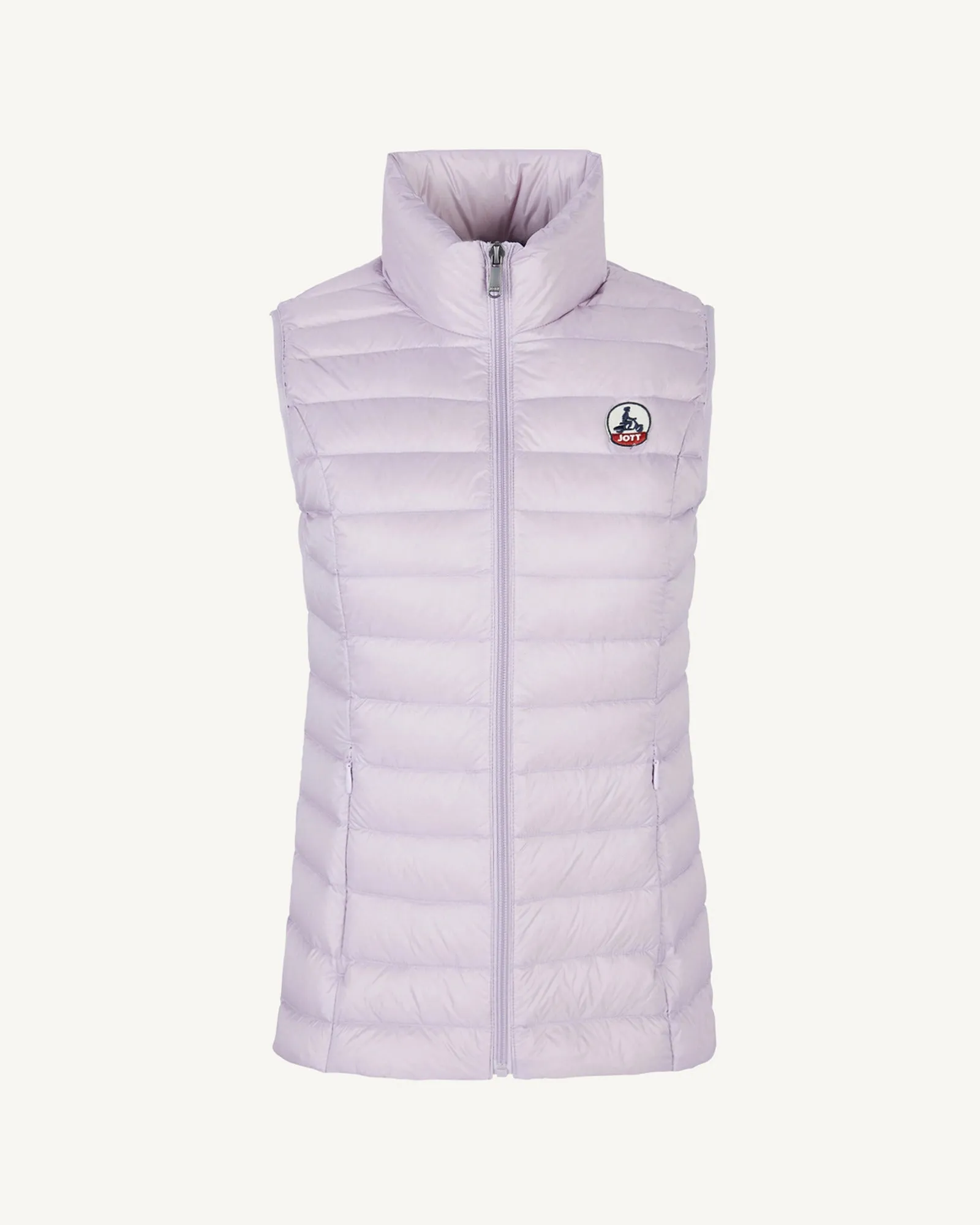 Pale purple Seda lightweight sleeveless puffer jacket