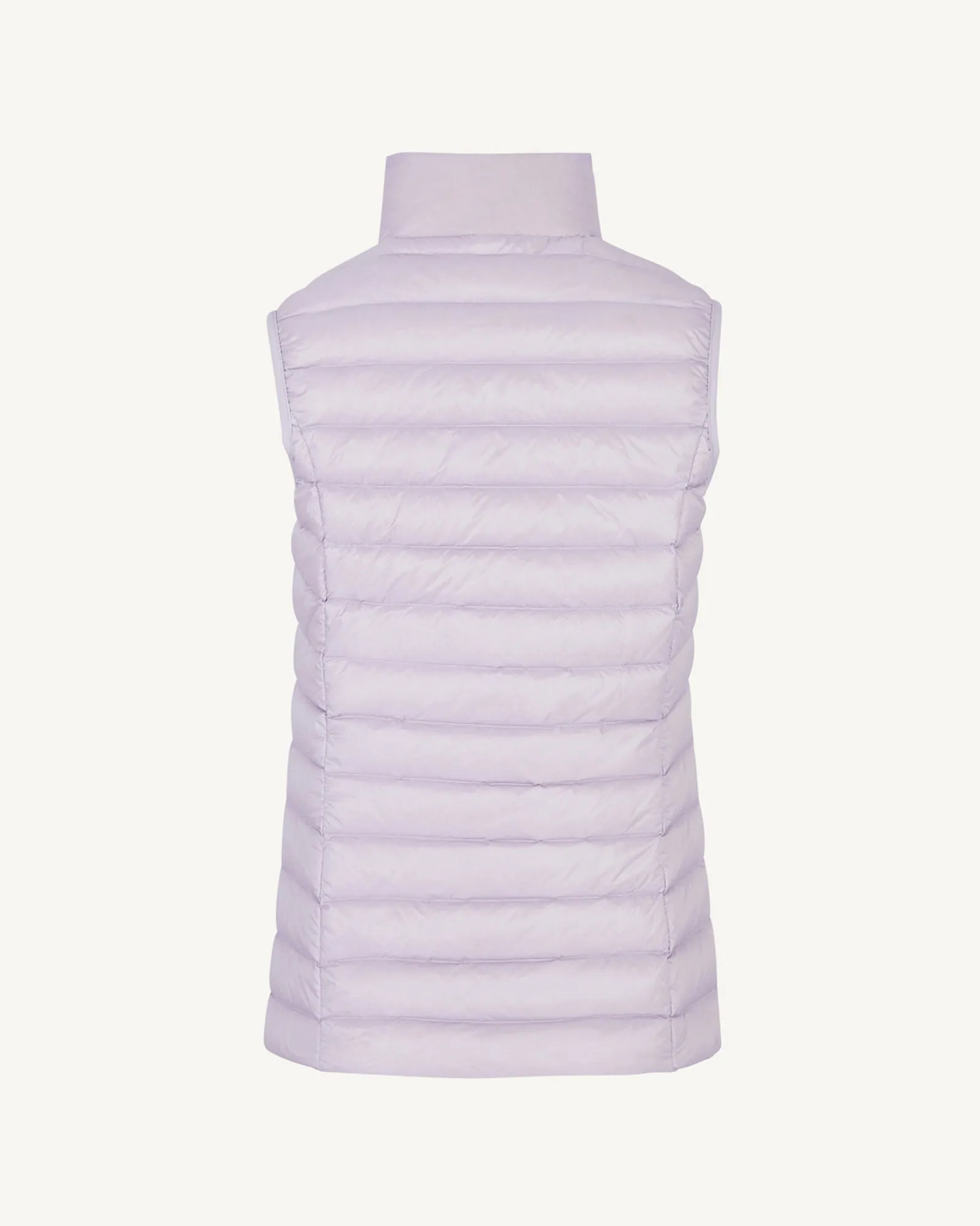 Pale purple Seda lightweight sleeveless puffer jacket