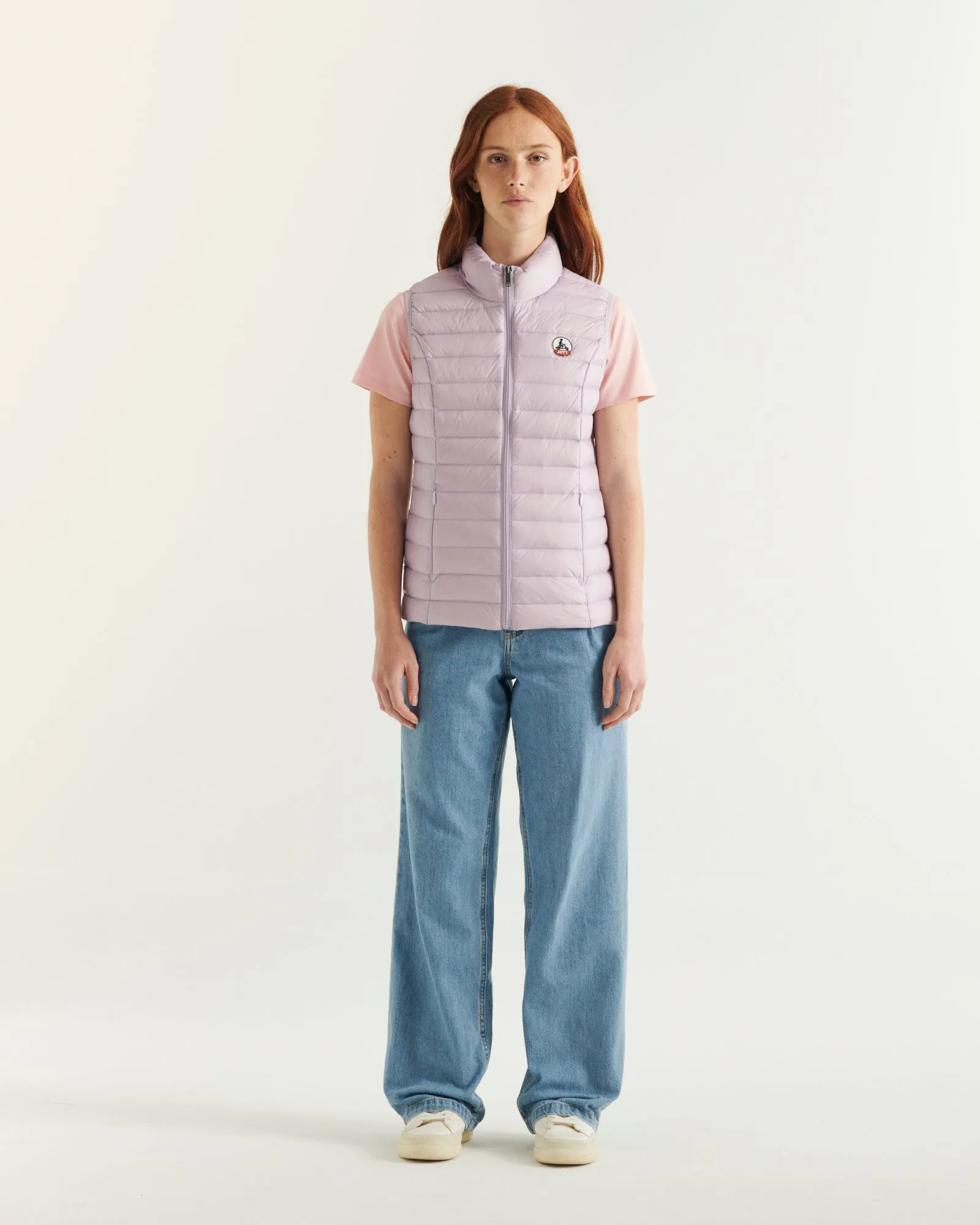 Pale purple Seda lightweight sleeveless puffer jacket