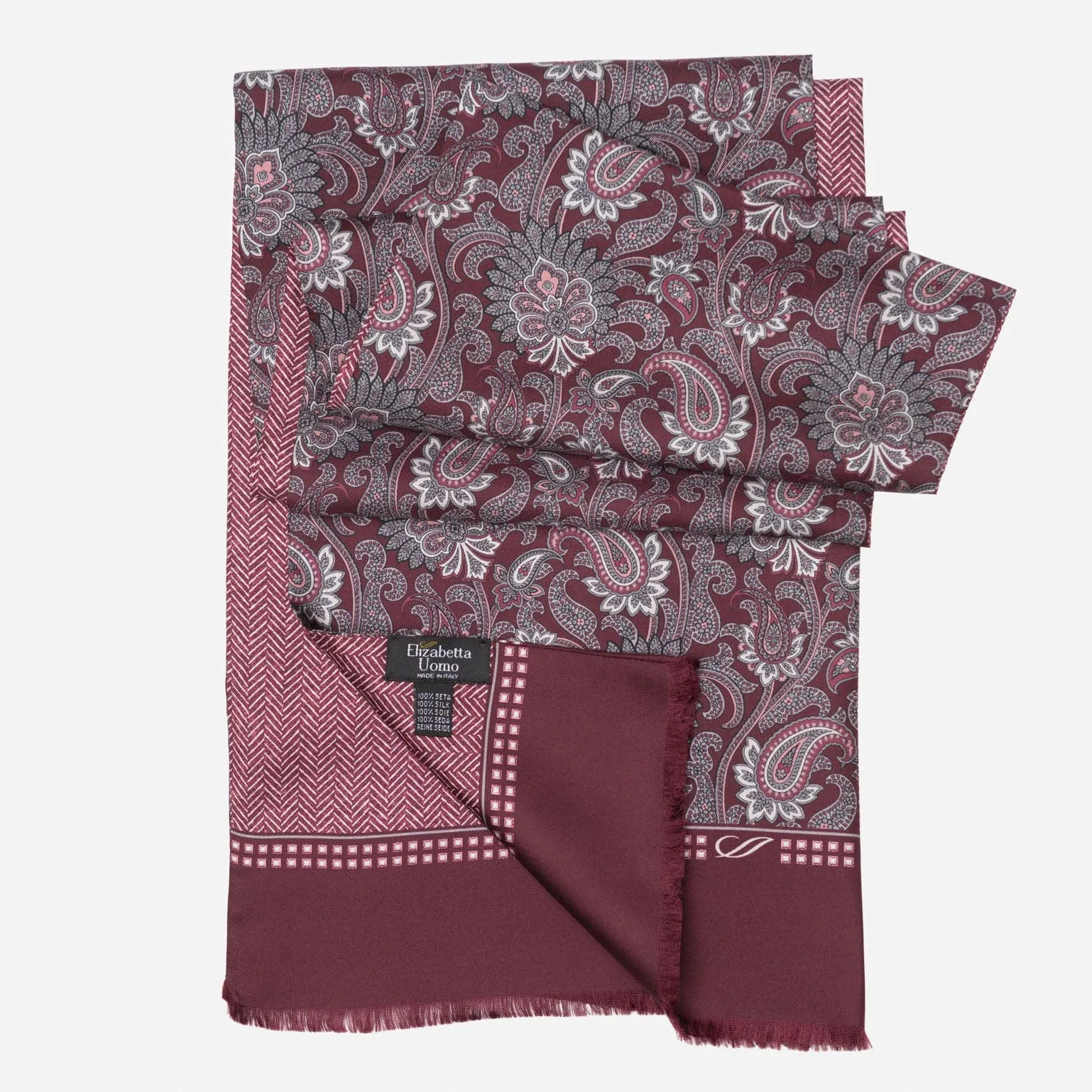 Pasquino - Reversible Silk Scarf - Wine