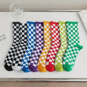 Plaid Crew Cut Socks