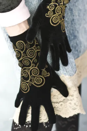 Polonova Klimt Spiral Velvet Gloves