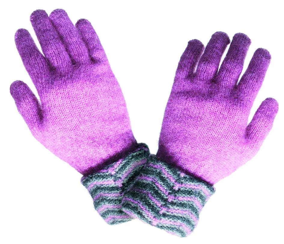 Possum Merino Multi Tone Cuff Gloves