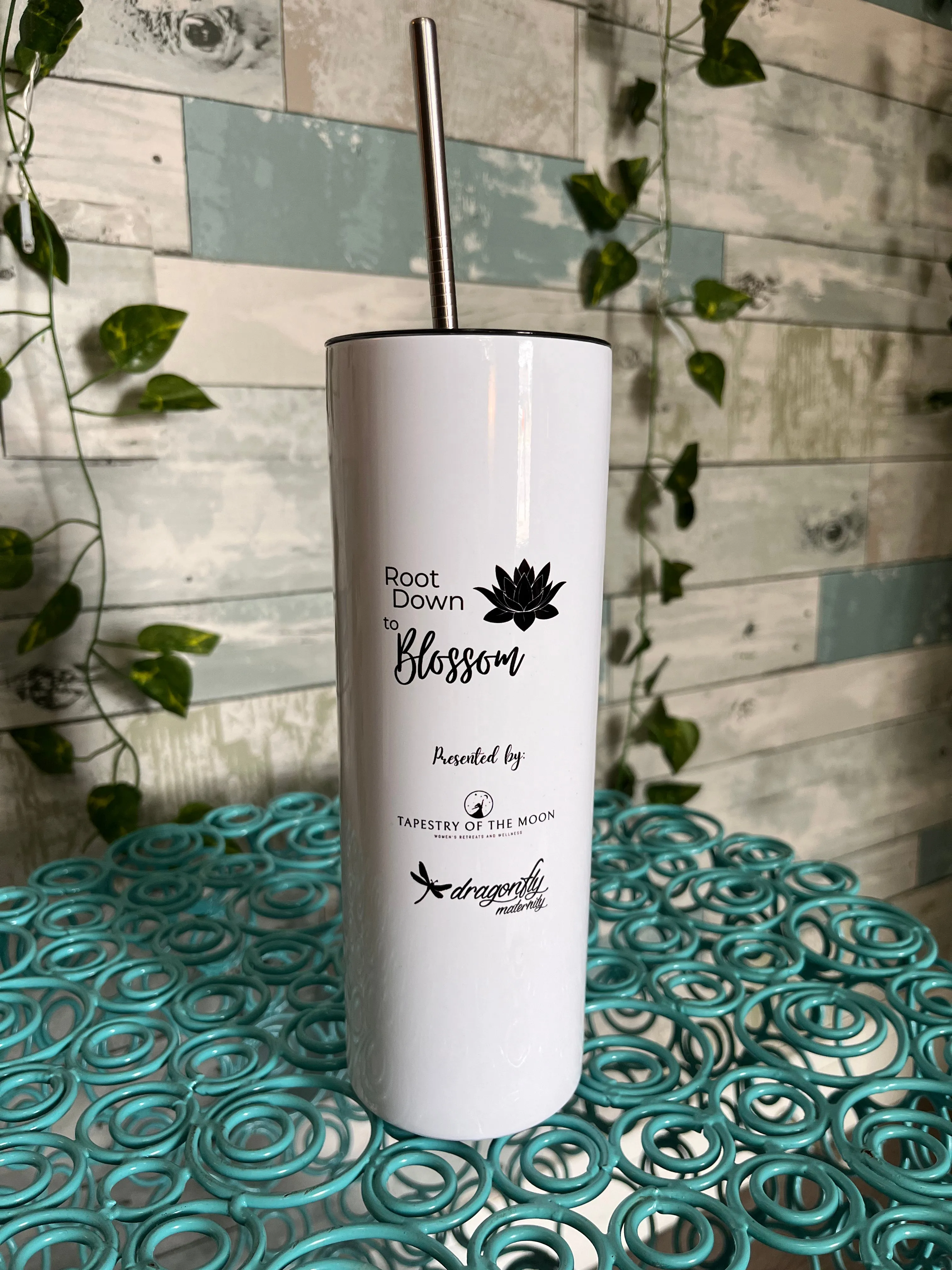 "Root Down to Blossom" tumbler