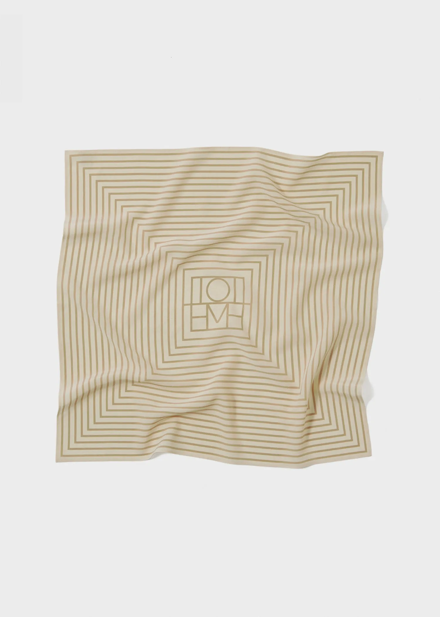 Signature monogram silk scarf peanut butter