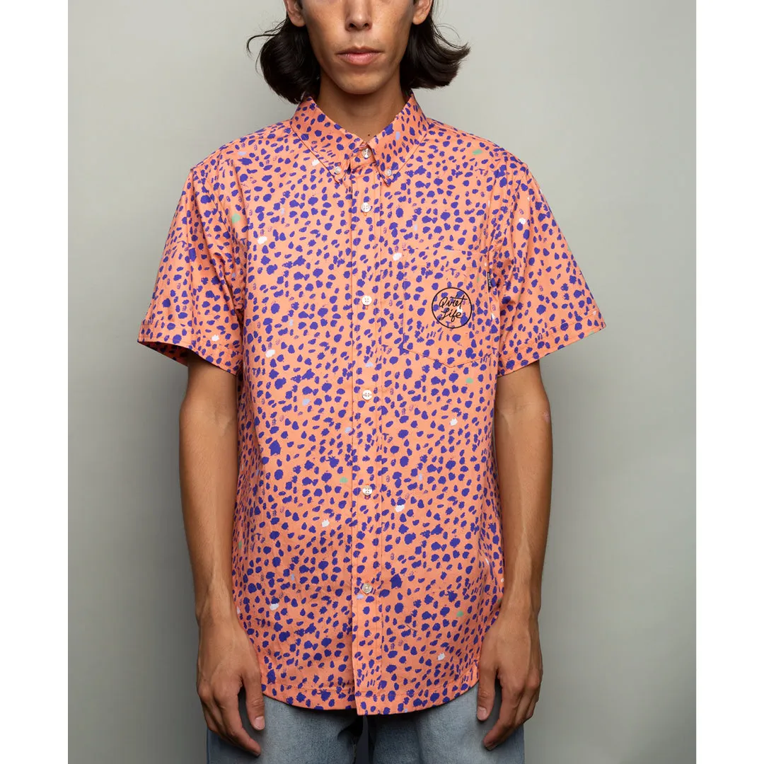 The Quiet Life - Morin Dalmatian Button Down Shirt - Coral