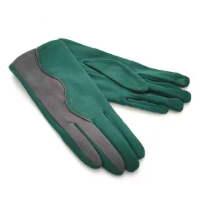 Two Tone Wavy Gloves - Green/Grey