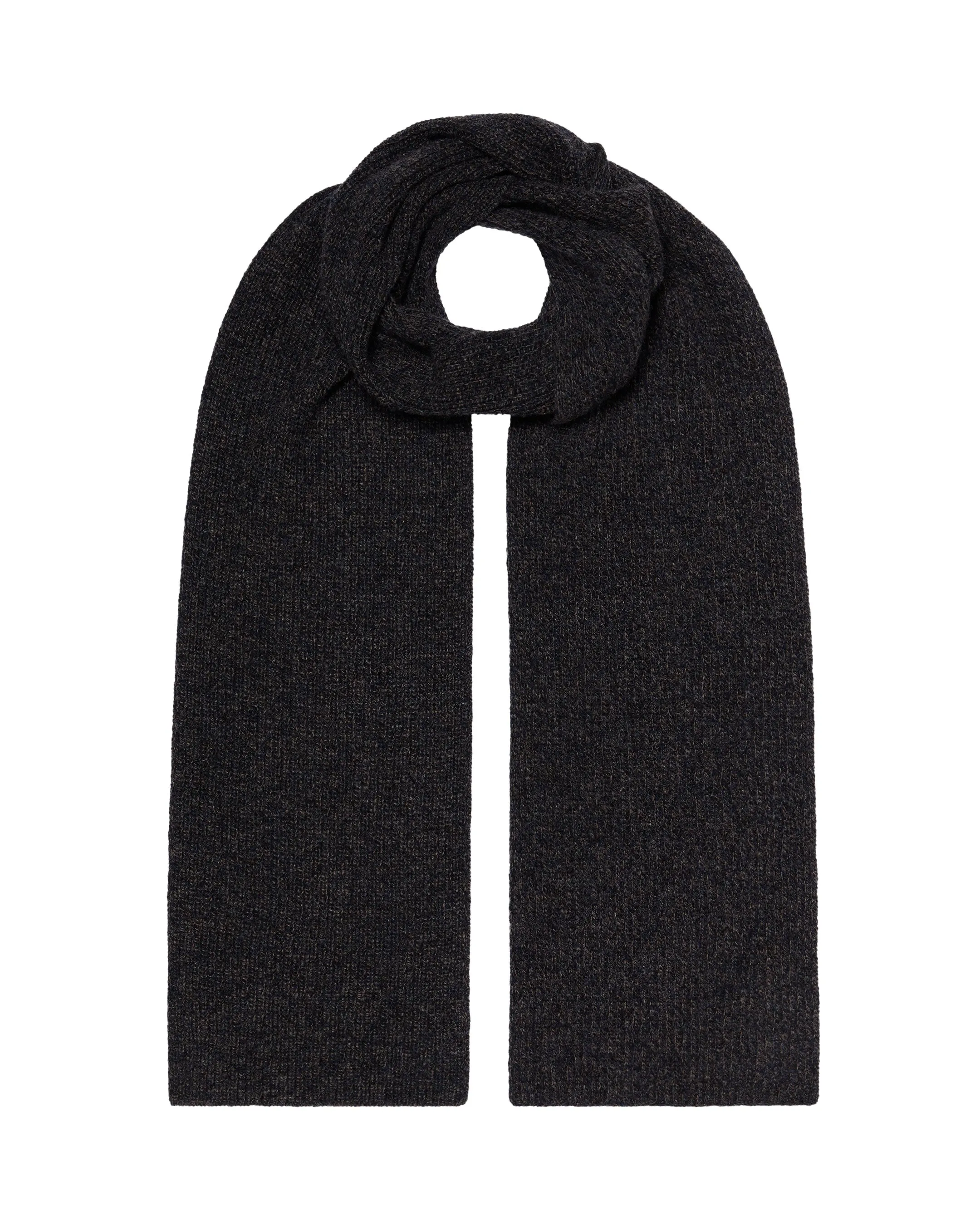 Unisex Ribbed Cashmere Scarf Granite Blue