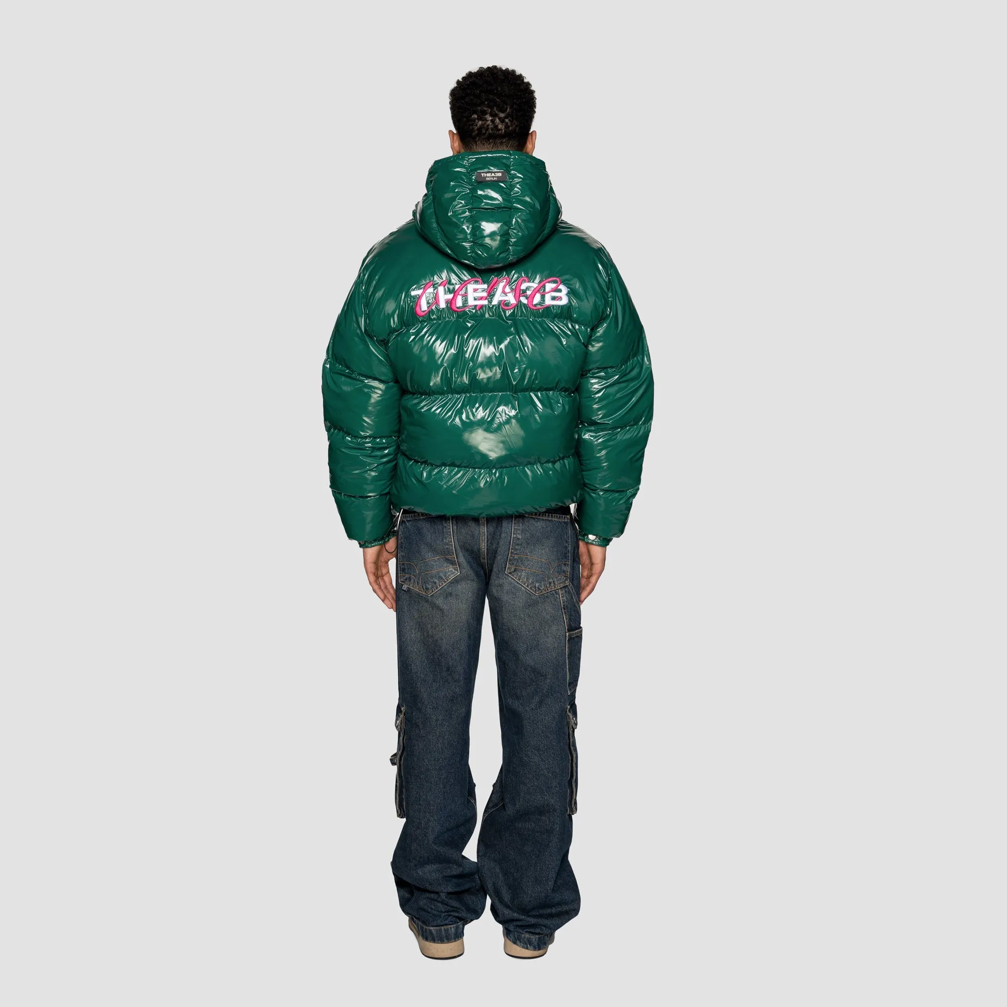 VERSE LOGO PUFFER (HOODED) - GREEN