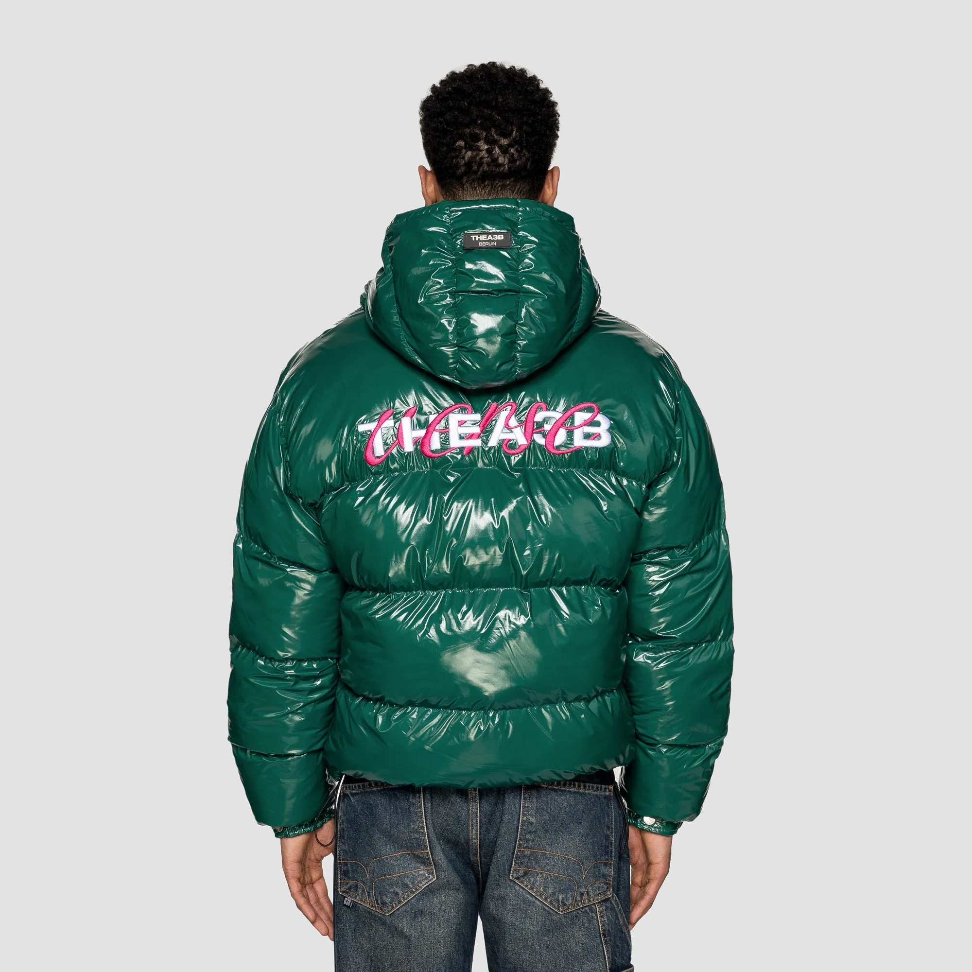 VERSE LOGO PUFFER (HOODED) - GREEN